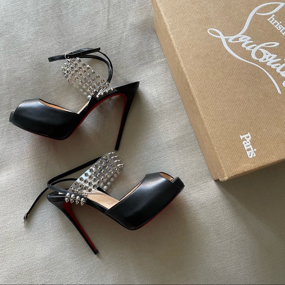 NWT❤️Christian Louboutin❤️Levita Girl 120 Leather and PVC Heels - Picture 4 of 11